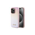 Guess Saffiano Iridescent Script case for iPhone 14 Pro - pink