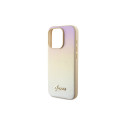 Guess Saffiano Iridescent Script case for iPhone 14 Pro - gold