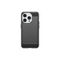 Flexible carbon pattern case for iPhone 15 Pro Carbon Case - black