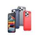 Flexible carbon pattern case for iPhone 15 Pro Carbon Case - black