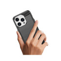 Flexible carbon pattern case for iPhone 15 Pro Carbon Case - black