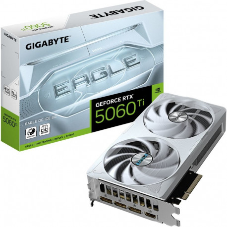 GeForce graafikakaart RTX 5060 Ti EAGLE OC ICE 8G (DLSS 4, 3x DisplayPort, 1x HDMI 2.1)