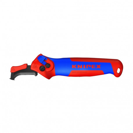 Abmantelungsmesser 16 50 145 SB, Abisolier-/ Abmantelungswerkzeug (rot/blau, mit Ratschenfunktion)
