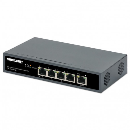 Intellinet 5-pordiline gigabitine võrgulüliti PoE-läbilaskega, üks IEEE 802.3bt (PoE++ / 4PPoE) PD P