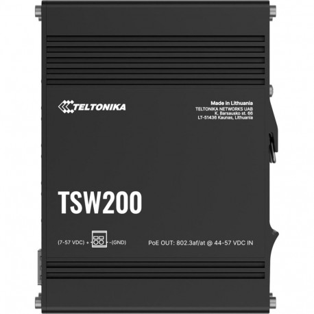 Teltonika TSW200 Unmanaged Gigabit Ethernet (10/100/1000) Power over Ethernet (PoE) Black