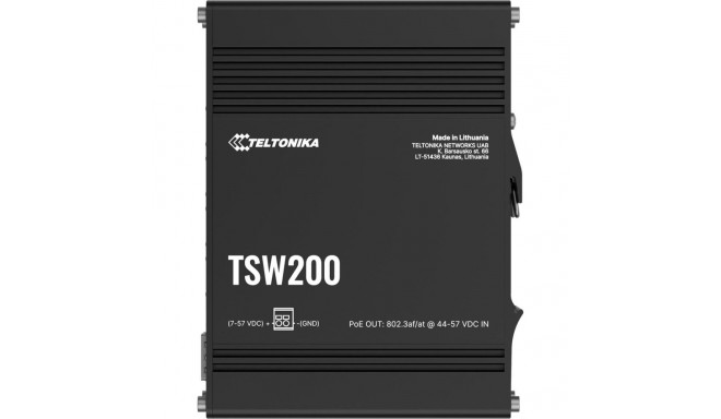 Teltonika TSW200 Unmanaged Gigabit Ethernet (10/100/1000) Power over Ethernet (PoE) Black