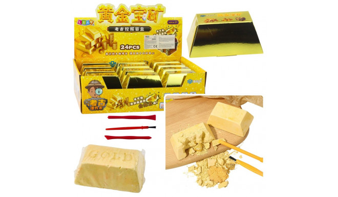 Wykopaliska Sztabka Złota Zestaw Archeologiczny Kamienie Narzędzia