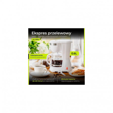 AD 4381 valge tilgakohvimasin 0,6l