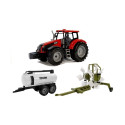 traktor haagise, reha ja tsisterniga punane