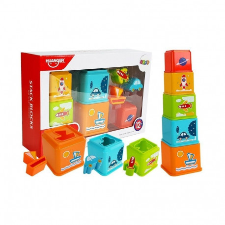 püramiidkuubikud tassid ruudukujulised piltidega sõidukite sorteerija imikule