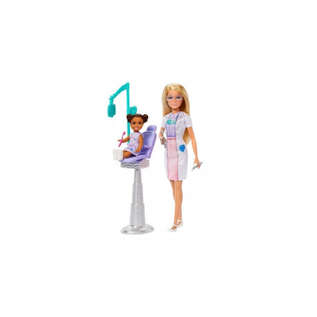 Barbie Dentist Doll with Blonde Fashion Doll, 1 Kid Doll, Medical Doctor Furniture & Accessories