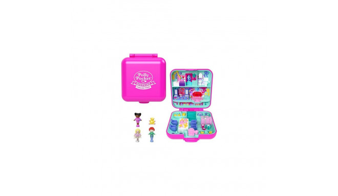 Polly Pocket Doll &amp; Playset, Mattel 80th Heritage Compact, Doll House with Celebration Theme