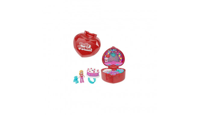 Polly Pocket Doll &amp; Playset, Mattel 80th Anniversary Ring Box, Jewelry Box with Pet and Wear