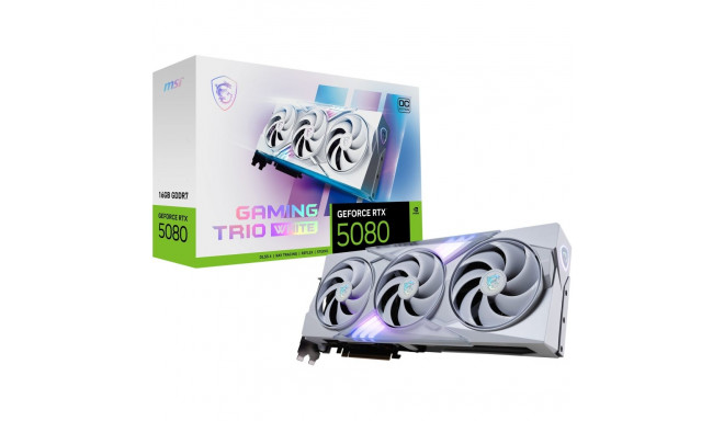 "RTX 5080 16GB MSI Gaming Trio OC GDDR7 3Fan white"