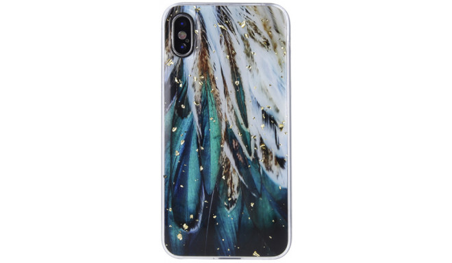 TelForceOne case Gold Glam Samsung Galaxy S24 Ultra, feathers