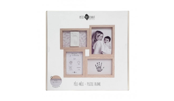 Käe-jalajäljend neljane raam beež