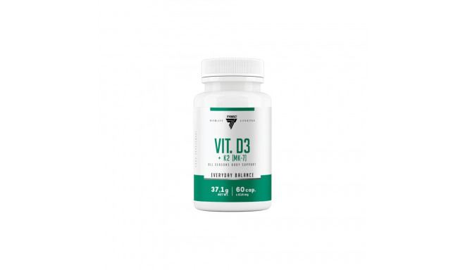 Vitamiinikapslid TREC VIT. D3+K2 (MK-7), 60 kapslit