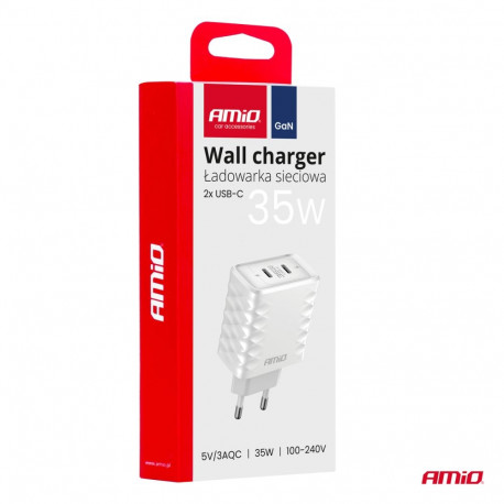Seinalaadija Quick Charger 35W 2xUSB-C