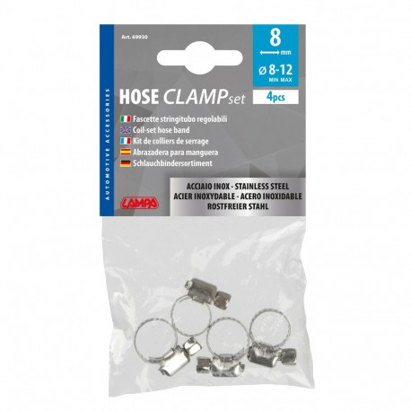 Voolikuklambrid 4 tk, 8-12mm, laius 8m