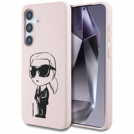 Case Karl Lagerfeld Silicone Graffiti Ikonik Printed Logo MagSafe Samsung Galaxy S25 pink