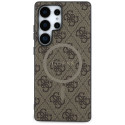 Guess Leather 4G Colored Ring Classic Logo MagSafe Case Samsung Galaxy S25 Ultra brown
