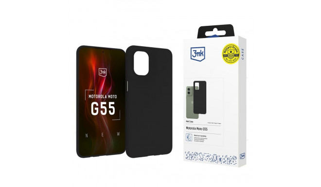 3mk Matt Case for Motorola Moto G55 5G - Black
