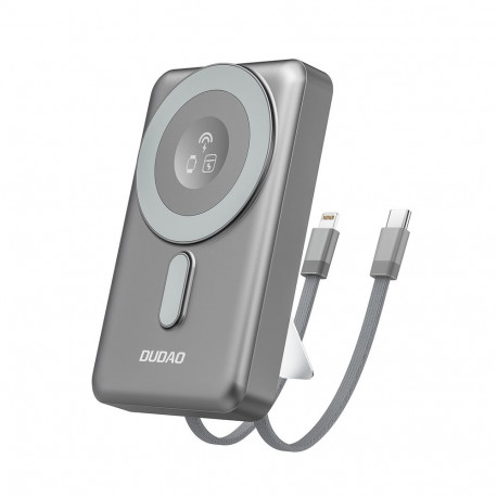 Dudao K29 10000mAh PD 20W MagSafe Power Bank with Metal Case, Stand and Built-in USB-C/ Lightning Ca