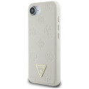 Guess Grained Hot Stamp Peony Triangle Logo MagSafe case for iPhone 16e - beige