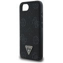 Guess Grained Hot Stamp Peony Triangle Logo MagSafe Case for iPhone 16e - Black