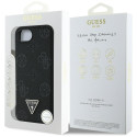 Guess Grained Hot Stamp Peony Triangle Logo MagSafe Case for iPhone 16e - Black