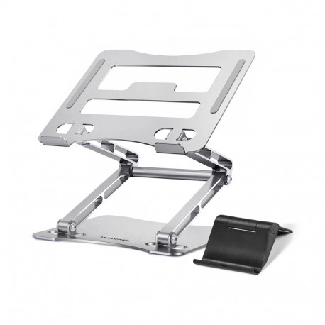 Wozinsky WRS-CPY75DSS Aluminum Laptop and Tablet Stand + Free Smartphone Stand - Silver