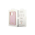Guess GUHCP14XHGGSHP iPhone 14 Pro Max 6,7" różowy/pink hard case Glitter Script