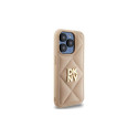DKNY Quilted Stack Logo iPhone 15 Pro Max Case - Beige