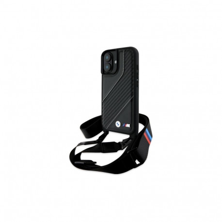 BMW M Edition Carbon Stripe & Strap iPhone 16 Case - Black