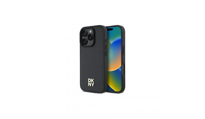 DKNY Repeat Pattern Stack Logo MagSafe iPhone 16 Pro Case - Black