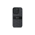 DKNY Texture Pattern Tonal Stripe iPhone 16 Pro Case - Black