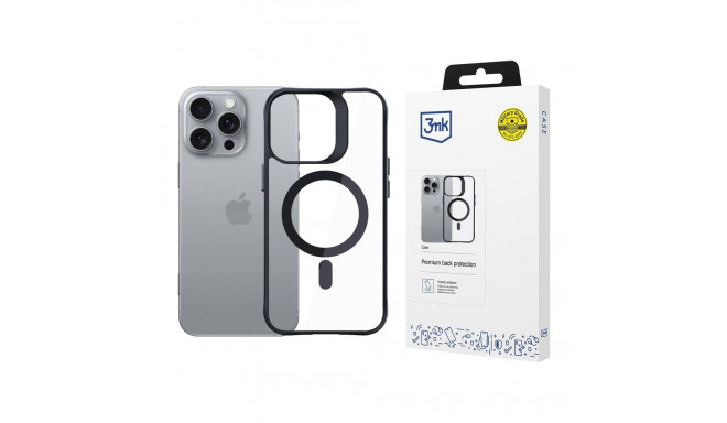3mk Satin Armor MagCase with MagSafe iPhone 16 Pro Max - Clear with Black Frame