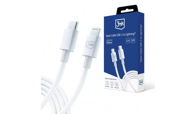 3mk Hyper Cable USB-C / Lightning 20W 1.2m - white