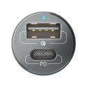 3mk Hyper Car Charger USB-C USB-A 100W - silver