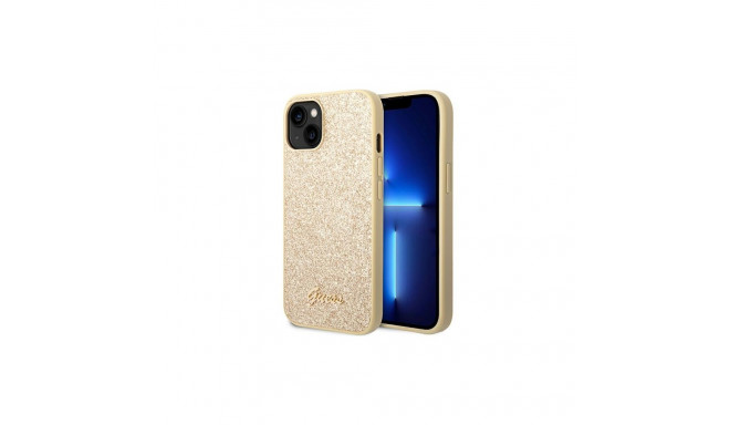 Guess GUHCP14SHGGSHD iPhone 14 6,1" złoty/gold hard case Glitter Script