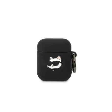 Karl Lagerfeld KLA2RUNCHK AirPods 1/2 cover black/black Silicone Choupette Head 3D