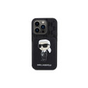 Karl Lagerfeld Saffiano Cardslots and Stand Monogram Ikonik Patch case for iPhone 15 Pro Max - black