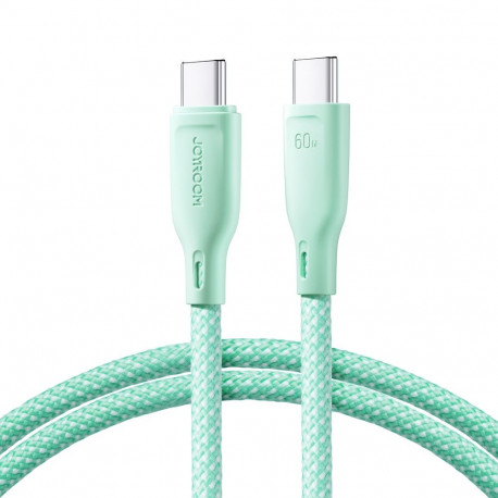 Joyroom Multi-Color Series S-A34 USB-C / USB-C PD 60W cable 1m - green