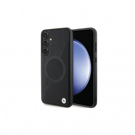 BMW BMHMS24M23RTPK S24+ S926 black/black hardcase Signature Leather Half Textured & Circle MagSafe