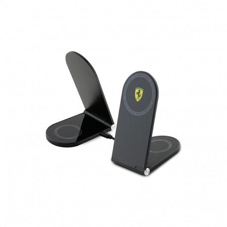 Ferrari Printed Logo MagSafe foldable 2in1 15W inductive charger - black