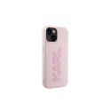 Karl Lagerfeld 3D Rubber Glitter Logo case for iPhone 15 - pink Karl Lagerfeld 3D Rubber Glitter Logo case for iPhone 15 - pink