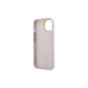 Guess Silicone Script Metal Logo & Frame case for iPhone 15 - pink