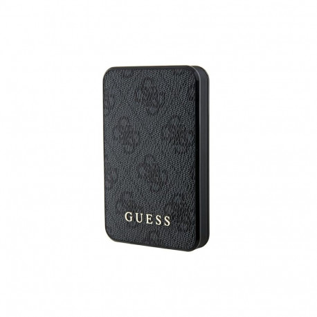 Guess Powerbank 15W GUPB5LP4GEGK 5000mAh black/black 4G Leather Metal Logo