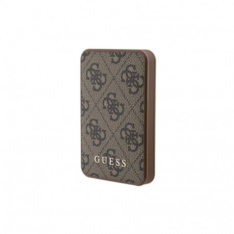 Guess Powerbank 15W GUPB5LP4GEGW 5000mAh brown/brown 4G Leather Metal Logo