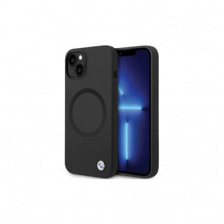 BMW BMHMP14SSILBK2 case for iPhone 14 - black Signature Liquid Silicone MagSafe
